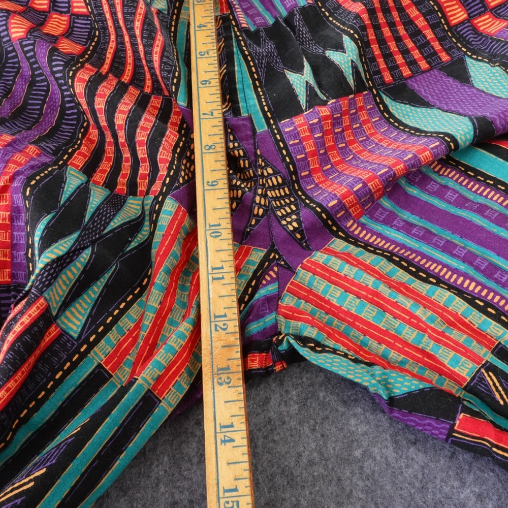 Vintage International Male Mens Large Geometric Abstract Print Cotton Pants 90s - Picture 5 of 8